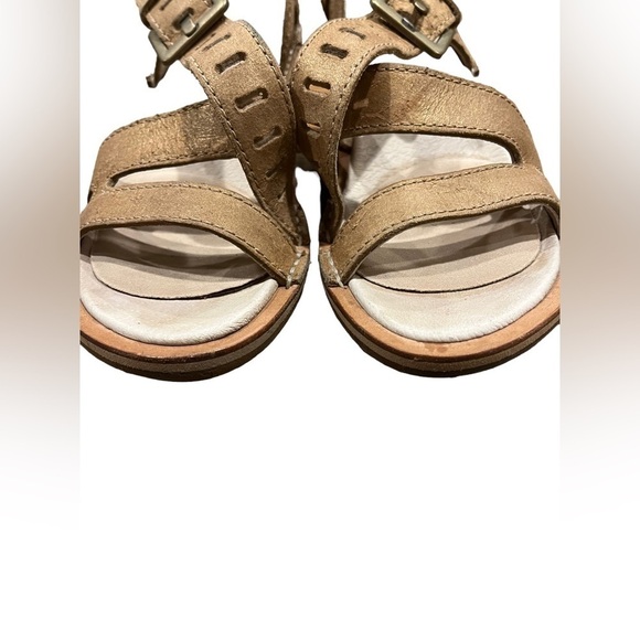 Merrell Prairie Wedge Brown Leather Sandals Select Fresh Size 5 Tan - Picture 3 of 9